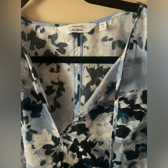 & OTHER STORIES Puff Sleeve Midi Dress Floral 0 boho cottagecore poplin xs small - Picture 6 of 9